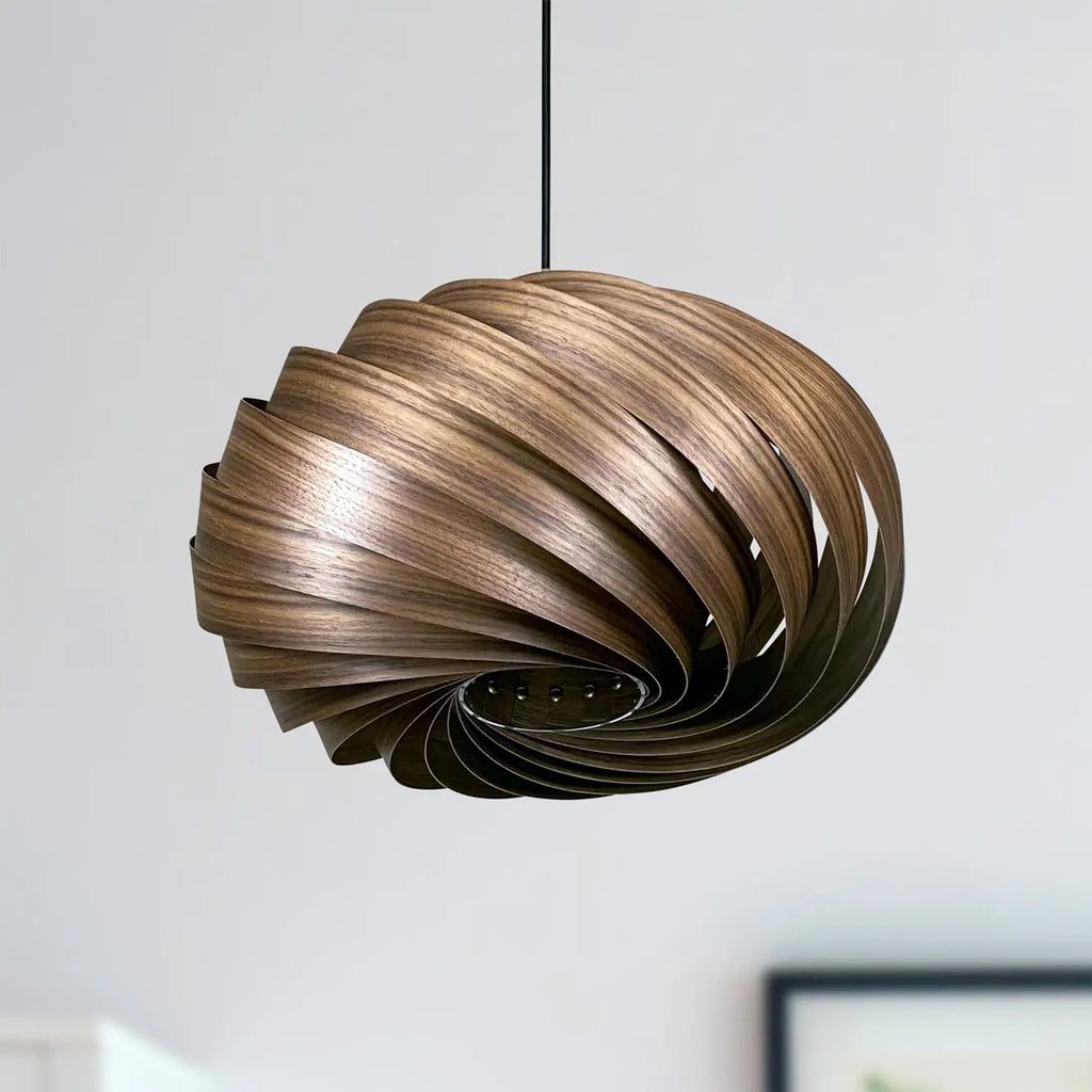 Pendant lamp 'Quiescenta' made from walnut wood Gofurnit