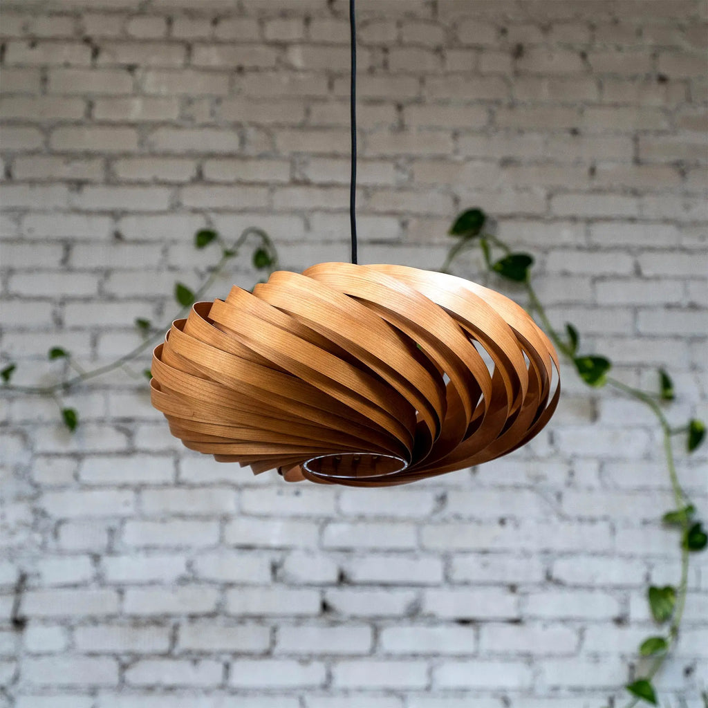 Pendant lamp 'Veneria' made of cherry wood 50 cm Gofurnit