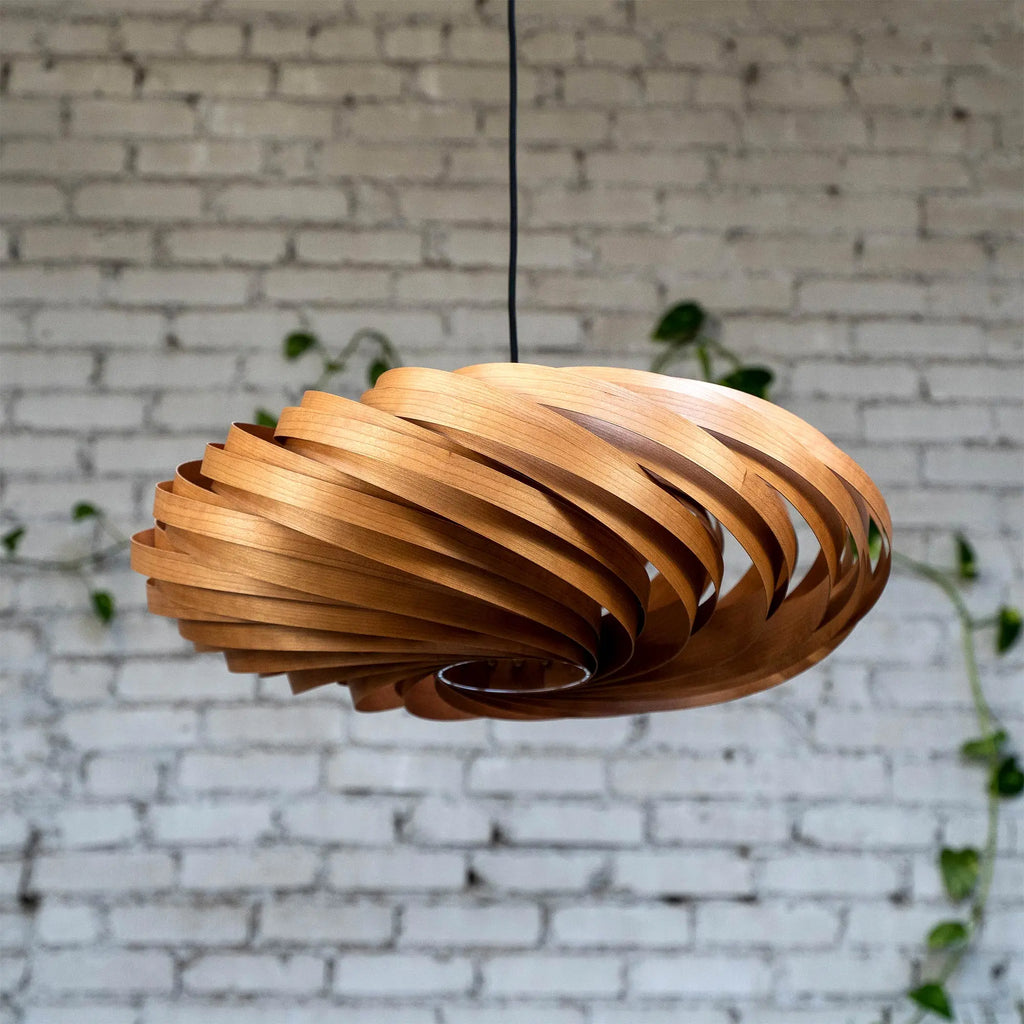 Pendant lamp 'Veneria' made of cherry wood 60 cm Gofurnit