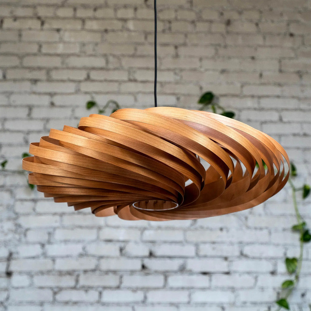 Pendant lamp 'Veneria' made of cherry wood 70 cm Gofurnit