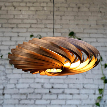 Pendant lamp 'Veneria' made of walnut wood 70 cm Gofurnit